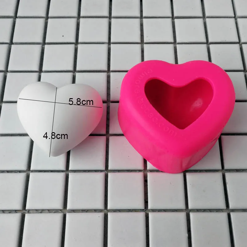 3D Heart Aroma Gypsum Plaster Silicone Mold For Car Decoration Love Heart Silicone Mold