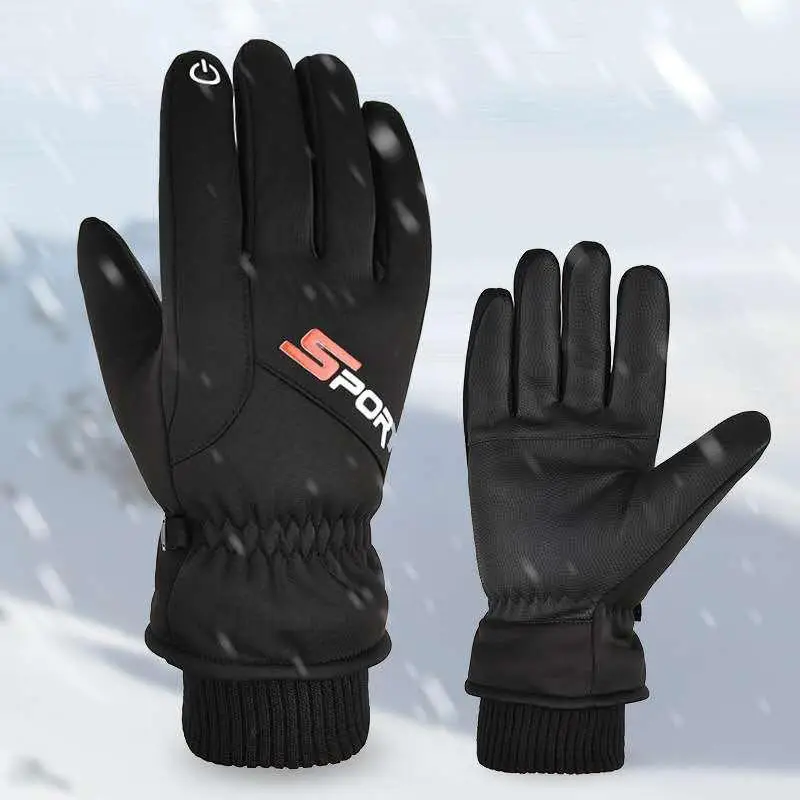 Ski Gloves for Men and Women with Touch Screen and Velvet Outdoor Mountaineering Riding Winter Cold Waterproof and Warm Gloves