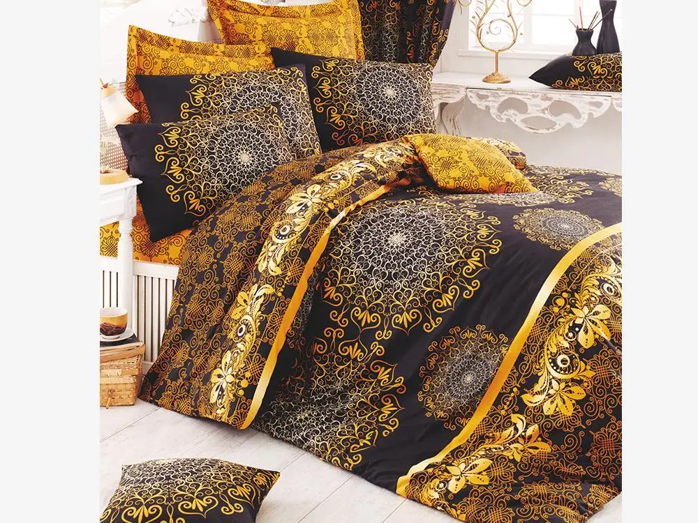 Ottoman 100 Cotton Double Duvet cover set Yellow