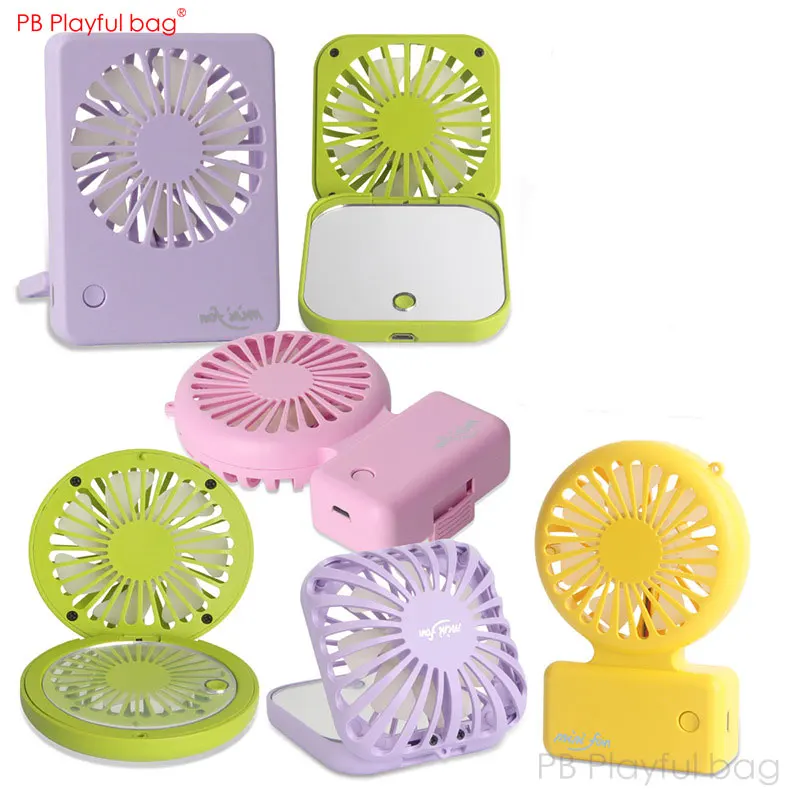 Mini ventilateur de maquillage Portable, sac ludique, USB, miroir de maquillage pour l'extérieur, jouets créatifs, AB41