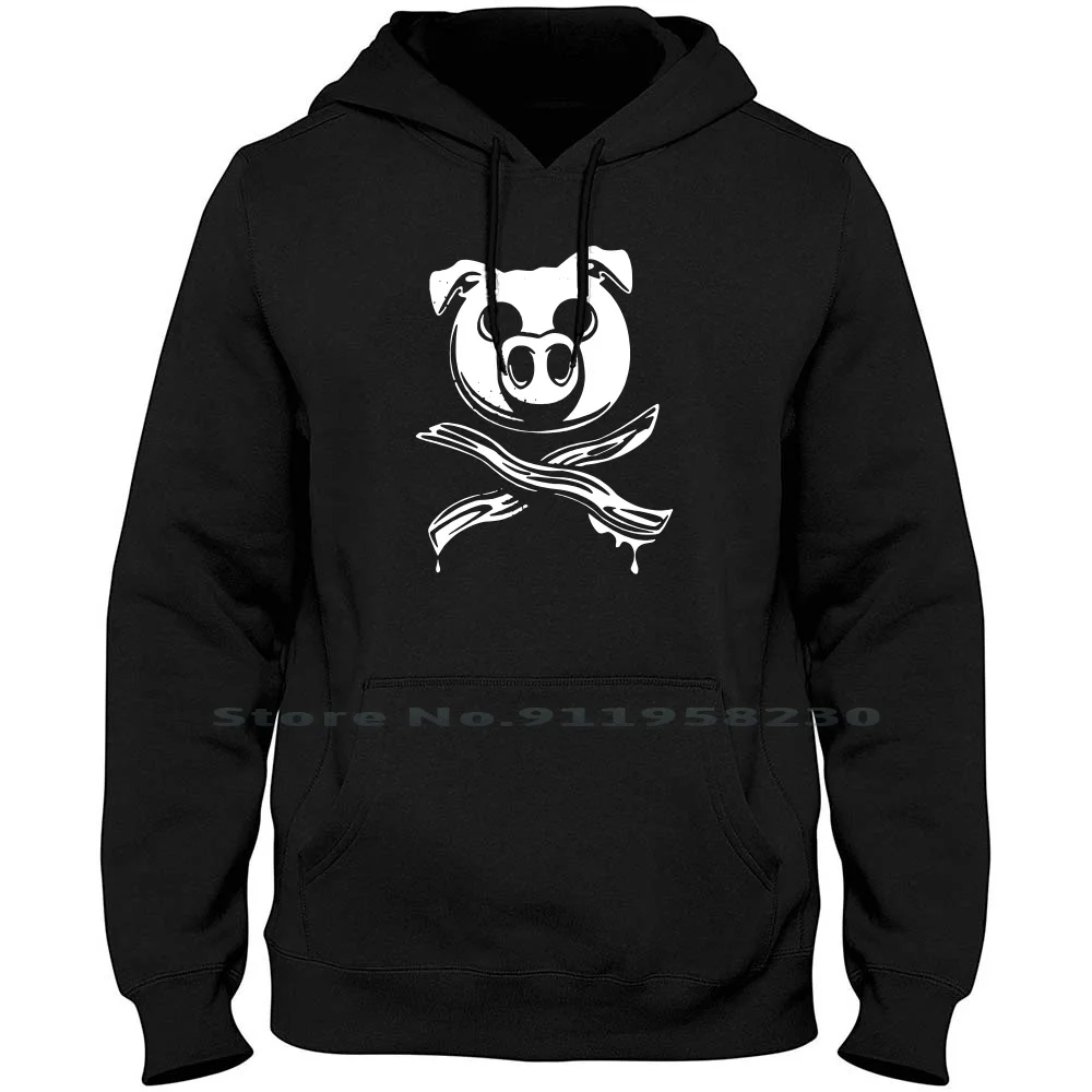 Pig Bacon Cross Bones Pirate Men Hoodie Sweater 6XL Big Size Cotton Pirate Cross Ross Rate Joke Geek Bone Rat Pig One Ra Pi