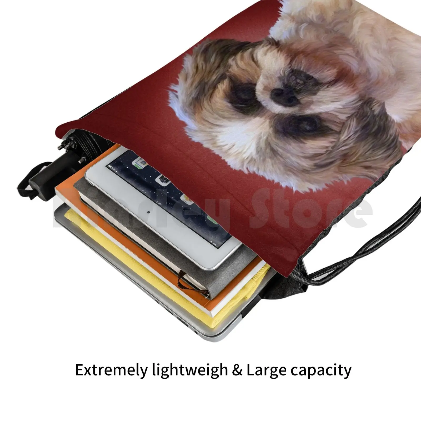 Shih Tzu Dog Backpack Drawstring Bags Gym Bag Waterproof Shih Tzu Dog Canine Pet Domestic Animal Pet Portrait