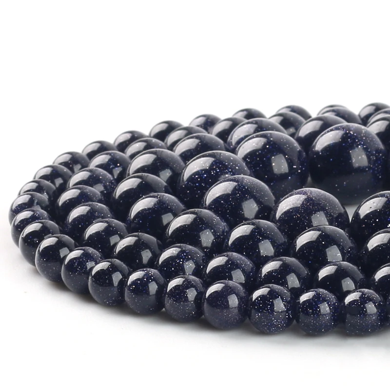 4 6 8 10 12 MM Natural Blue SandStone Round Loose Beads 16