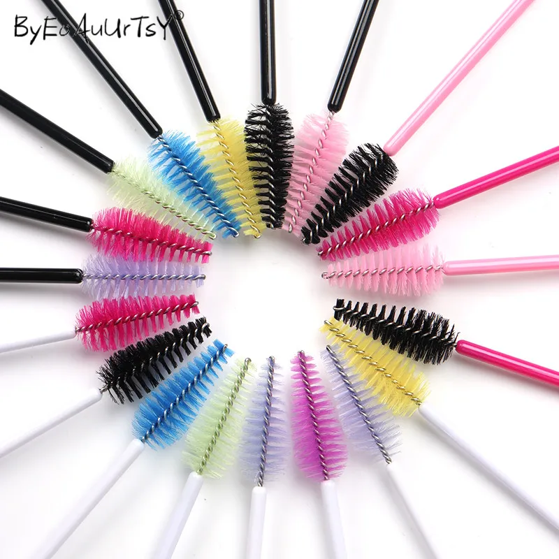 50 stücke Wimpern Augenbraue Pinsel Wasser Tropfen Form Nylon Wimpern Verlängerung Applikator Wimpern Make-Up Pinsel Schönheit Werkzeuge Mascara Zauberstab