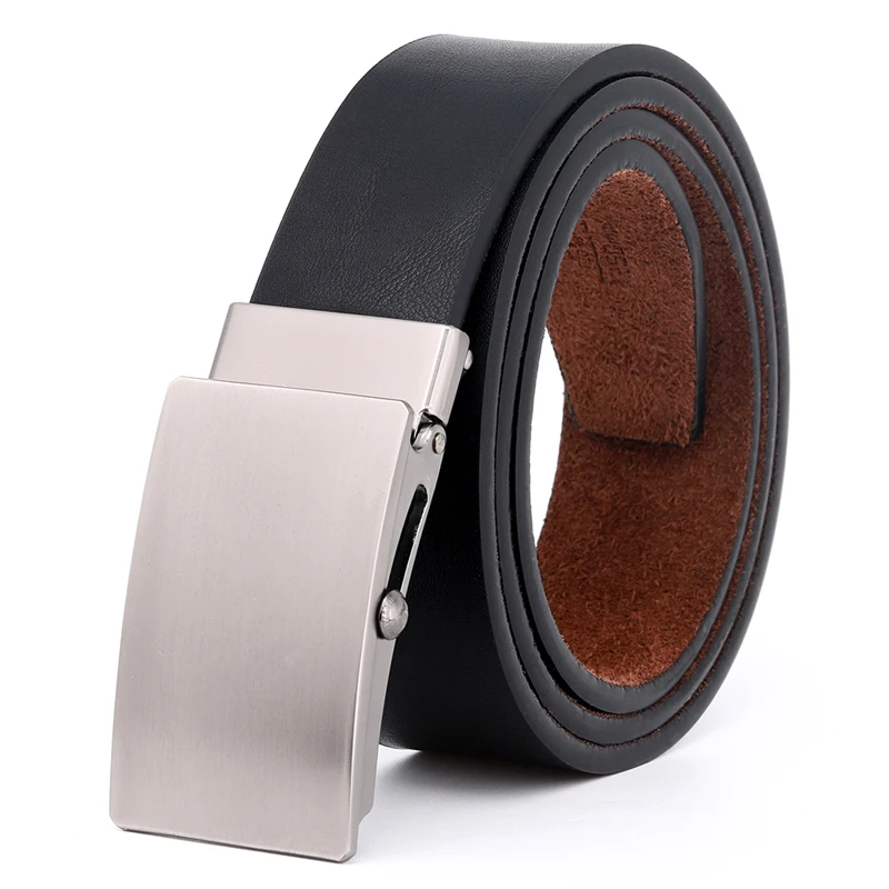 

Men's Roller Shaft Toothless Belt Leather Young Men's Buckle Old-fashioned Holeless Ball Rollers Waistband Smooth Buckle 3.5cm