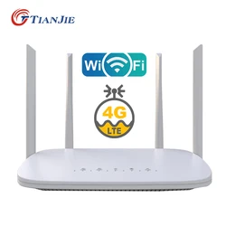 TIANJIE – modem wi-fi 4G LTE, GSM/UMTS/FDD/TDD, débloqué, avec 4 Ports RJ45 et quatre antennes externes, avec emplacement pour carte sim, LC116