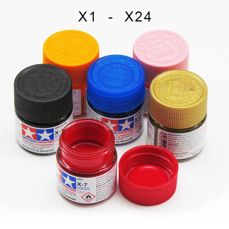 10Ml Tamiya Wateroplosbare Acrylverf X1-X24 Bruto Kleurpigment Voor Diy Militair Tankschip Vliegtuig Soldaat Model Bouwgereedschap