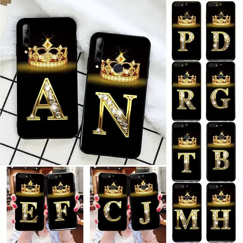 Diamond Crown Letter Phone Case For Huawei Honor 7A 7C 8 8x 9 10 20lite Fundas Coque for Honor 10i 20i Capa