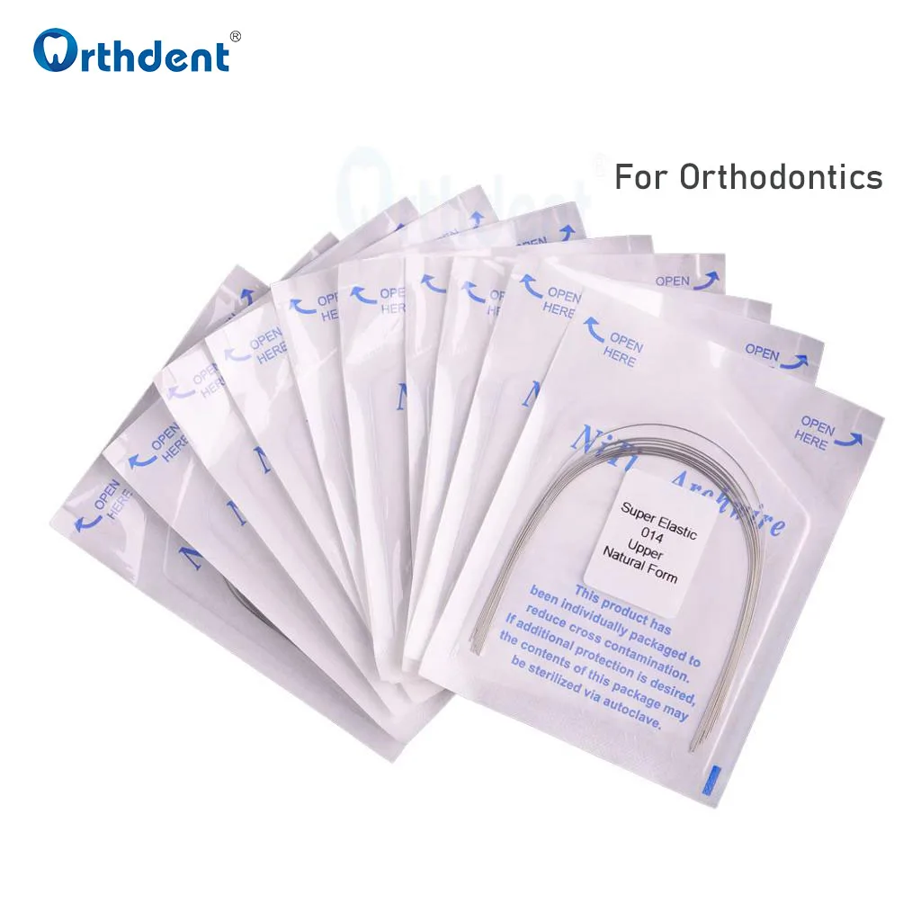 10 Packs Dental Arch Wires Orthodontic Super Elastic NITI Memory Round Archwire Natural Form Lower/Upper 012/014/016/018/020