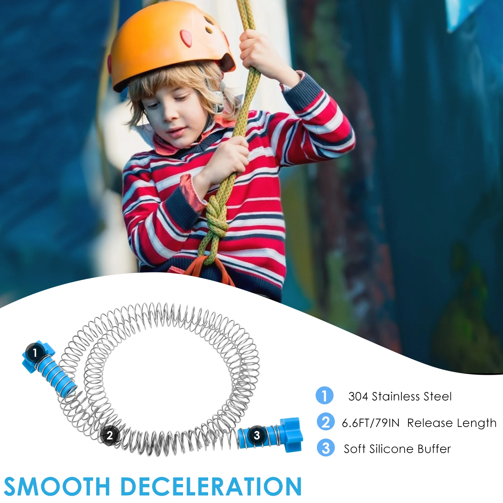 Heavy Duty Compound Galvanized Steels Cable Zip Line Kit With Stainless Steel Spring Brake Backyard Zipline For Kid 80/100/120FT
