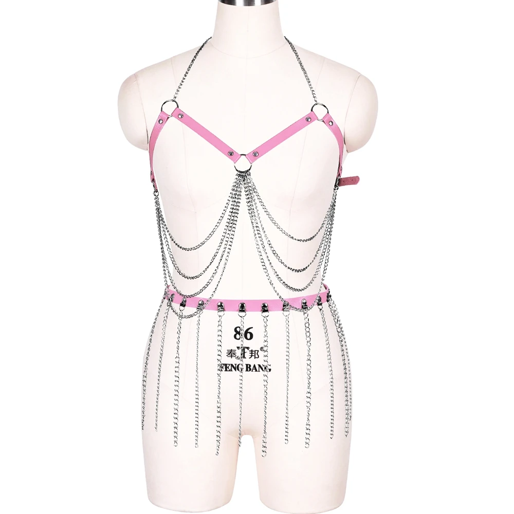 

Rave Wear Punk Sexy Lingerie Goth Stockings Garter Belt Harness Bra Erotic Dress Suspender Belt Body Harness Bondage Set Leather
