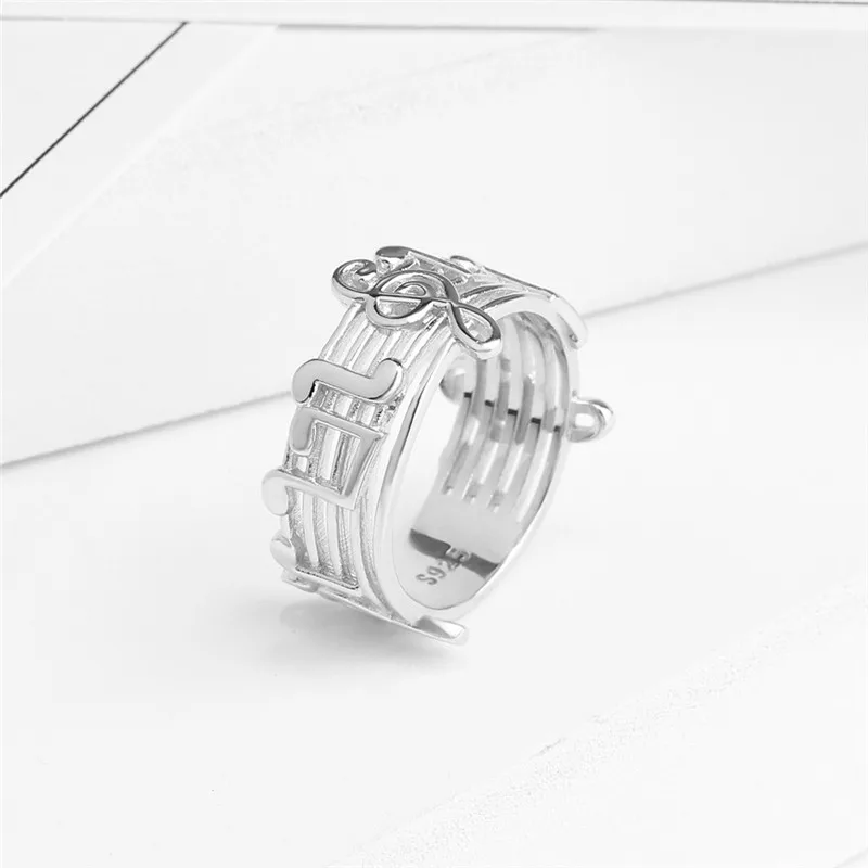 Fashion Musical Note Ring Hollow Musical Symbol Ring Jewelry For Female Music Lovers Wedding Party Music Ring Best Gift