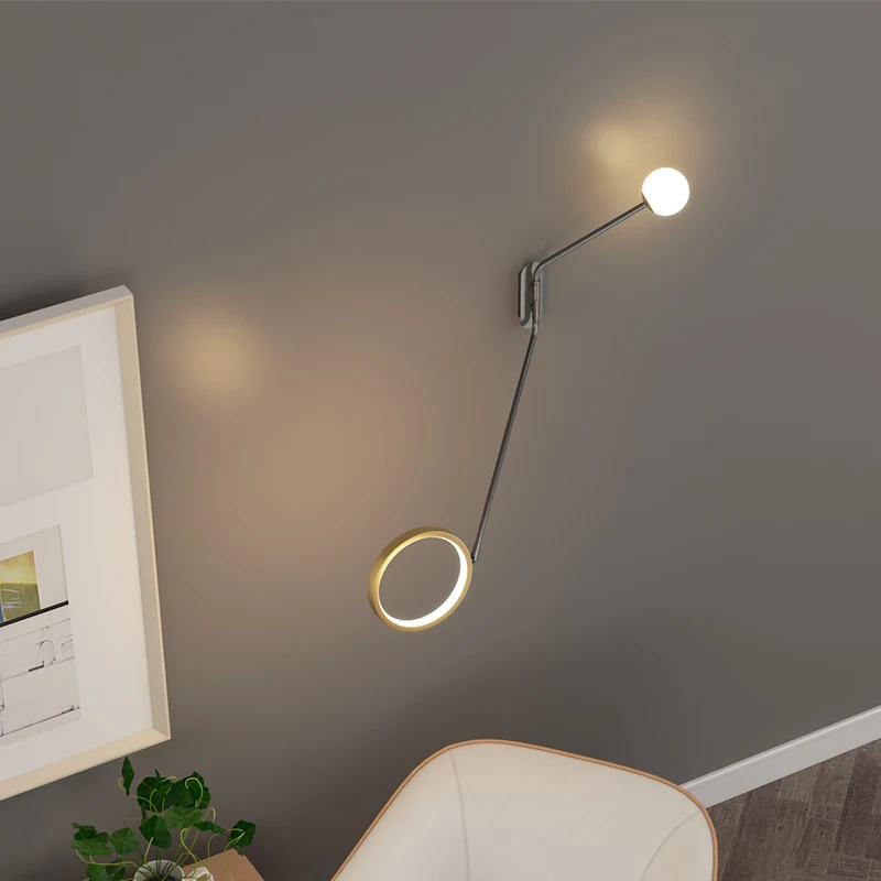 

Modern nordic led wall lamp adjustable telescopic corner wall lamp ​living room creative reading bedroom bedside long arm lamp