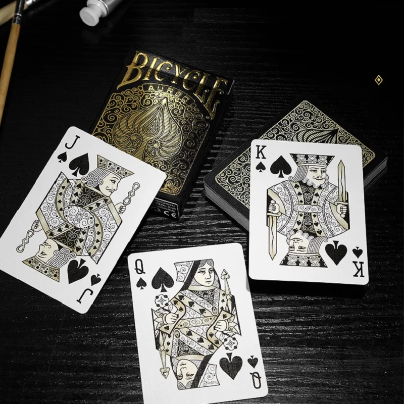 Bicycle Aureo Black Playing Cards Deck Magic Card Games Magic Tricks Props for Magician