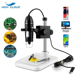 1600X 3 in 1 USB Digital Microscope Type-C Electronic Microscope Camera Zoom Magnifier Endoscope 8 LEDs for mobile phone repair