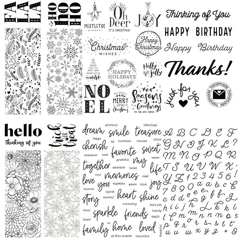 Clear Transparent Stamp Floral Trees Christmas Spider Web Slimline Snowflake DIY Scrapbooking Card Album Making Crafts Stencil