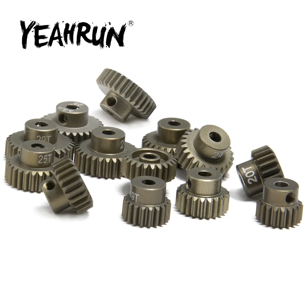 YEAHRUN 48P 18T 19T 20T 21T 22T 23T 24T 25T 26T 27T 28T 29T 30T Aluminum Alloy Pinion Motor Gear for 1/10 RC Model Car Parts