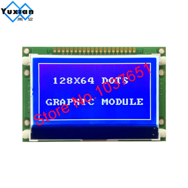 Imagem -04 - Módulo de Exibição Lcd com Painel de Toque Spi Serial Paralelo Azul Branco e Preto Lg12864u 12864 Gog 72x39 mm St7565p 3.3v 5v