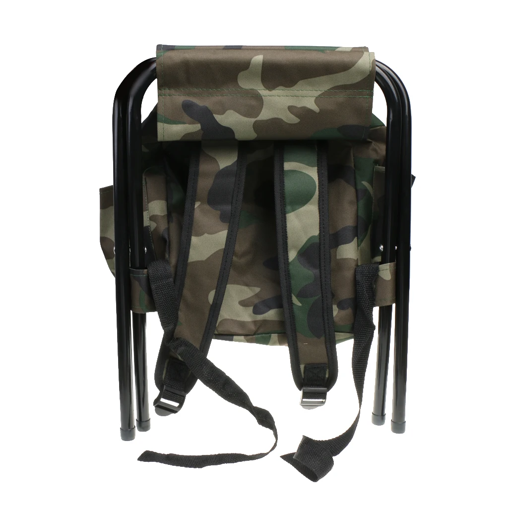 2 in1 Outdoor Camping Fishing Stool Backpack Foldable Bag Wear Resistance Bag Oxford Cloth