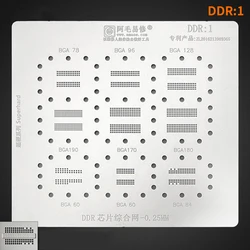 AMAOE BGA stencil for DDR3/DDR4/DDR5/DDR6 BGA Direct heating Reballing template thickness 0.25mm