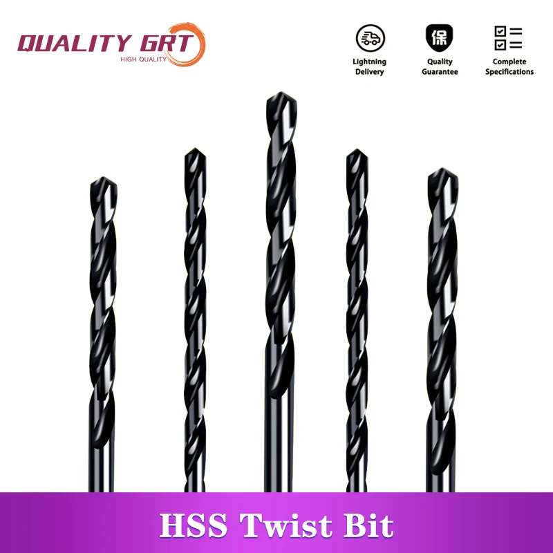 Q.Grt 10Pcs punta da trapano s HSS punta da trapano in acciaio ad alta velocità s Set di utensili a mano Set di utensili per legno/metallo taglierina per fori utensile elettrico punta elicoidale