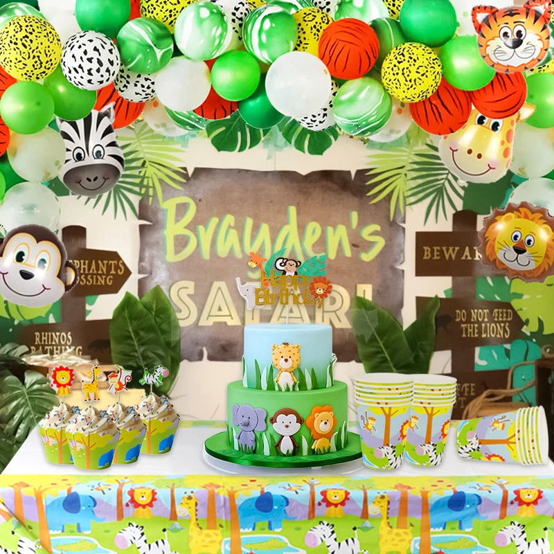 Jungle Party Decoration Donut Stand Safari Birthday Decoration tableware Jungle Theme Party Safari Party Favors Baby Shower image 2