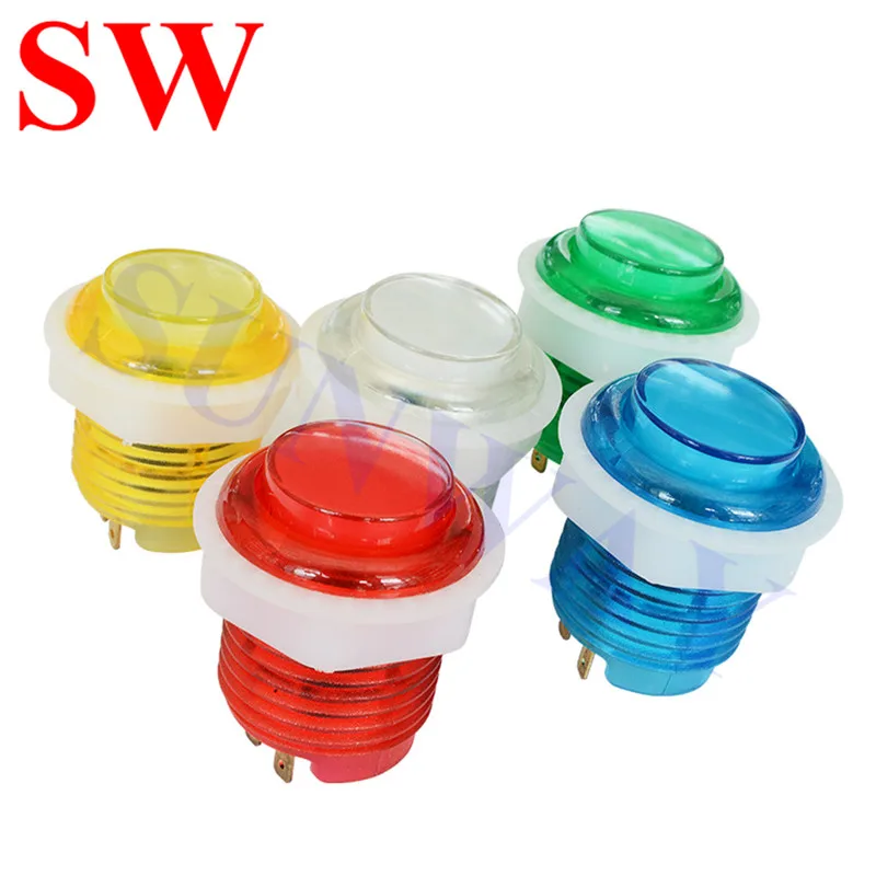 15 قطعة عالية الجودة الممرات 12V جولة الصمام مضيئة دفع زر 28 مللي متر الملونة LED المضاء برغي في نوع لممر لعبة وحدة