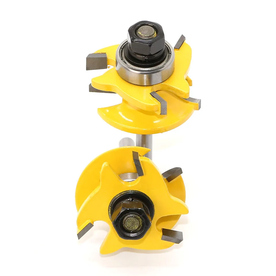 LAVIE 2pcs 1/4 Shank 6.35 millimetri Stile & Rail Monta-Bead Bit Rotonda Su Porta Coltello La Lavorazione Del Legno Tenone taglierina per Utensili di Legno MC01039