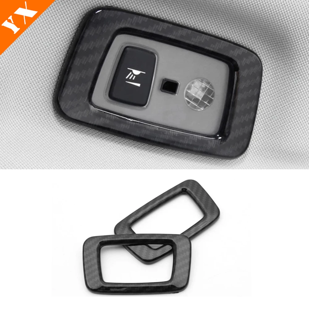 

Carbon Matte Car Roof Rear Reading Light Switch Decorative Frame For Volvo Xc90 2015-2022 Hollow Cover Trim Sticker Accessories