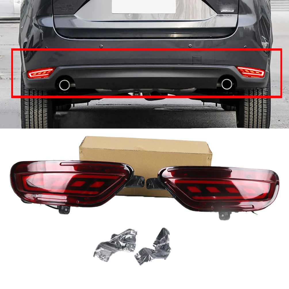 

2 Pieces Turn Signal Yellow Indicator LED Rear Bumper Lights Brake Lamps Led Driving Lights Accessories for Mazda CX-5 2018 2019