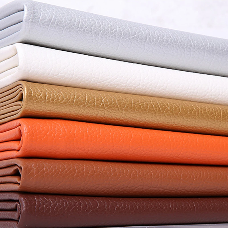 A4  50*120CM Litchi PU Leather Vinyl Fabric Faux Leatherette For Earring Sewing Bag Clothing Car DIY Bow Material Sheet Roll