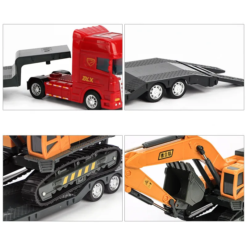 Exquisite 1:50 plastic flat transport truck model,transport engineering vehicle toys,high-simulation children\'s toys