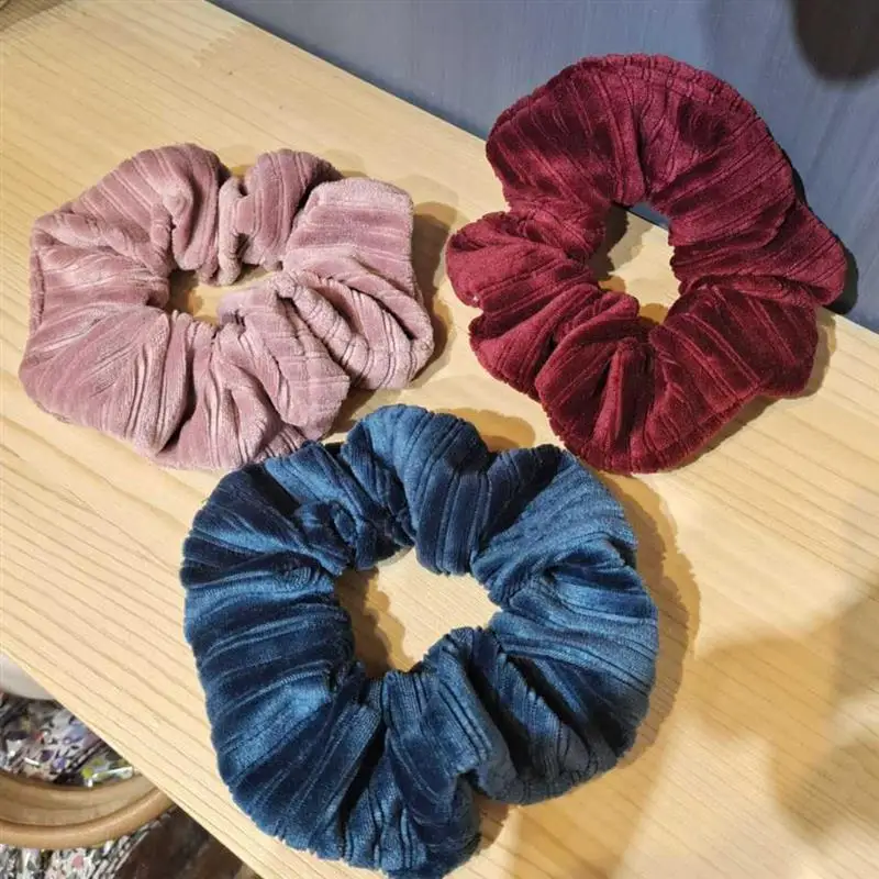 3 Stks/set Effen Kleur Haar Touwen Elastische Scrunchies Haar Tie Scrunchies Doek Haar Scrunchies Haaraccessoires Voor Vrouwen