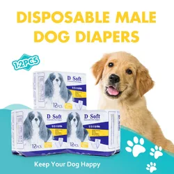 Pet Dog Diapers Disposable Male Dog Diapers New Super Absorbent Diapers for Dogs and Cats Dog Diapers Male Wraps Sanitary Pants