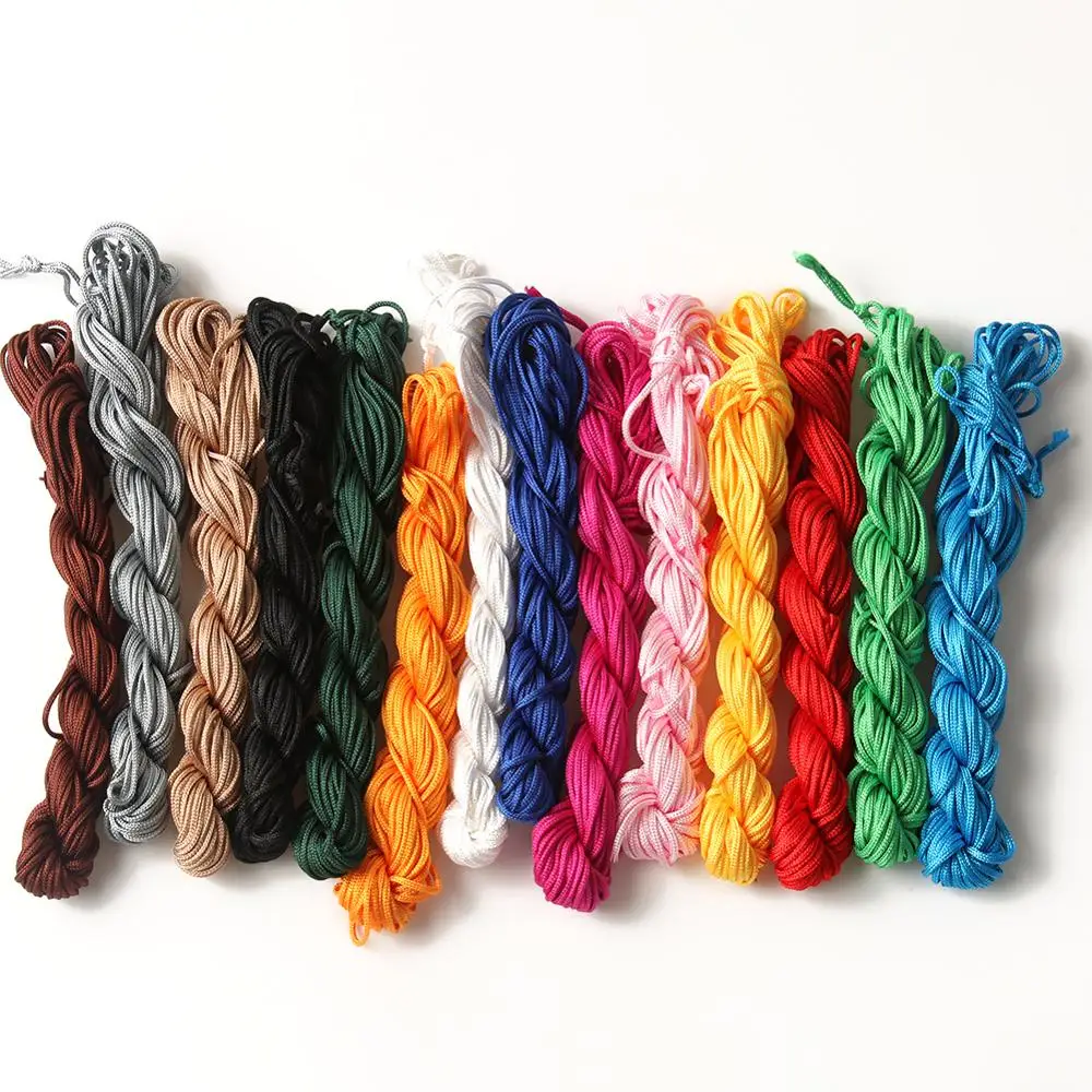 15 Colors Nylon Cord Thread Chinese Knot Macrame Rattai Braided String DIY for Jewelry Making Bracelet&Necklace 22M