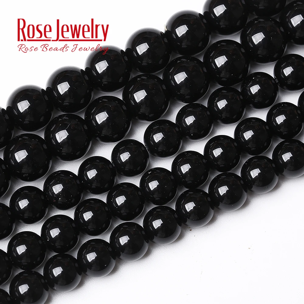 Wholesale Black Glass Crystal Round Loose Spacer Beads For Jewelry Making Charm Bracelet Necklace 15'' Strands 4/6/8/10/12 mm