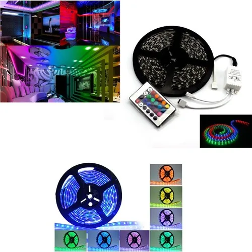 Wedge Led Strip Indoor Outdoor Silicone Controlled 16 Color 5 Mt Rgb