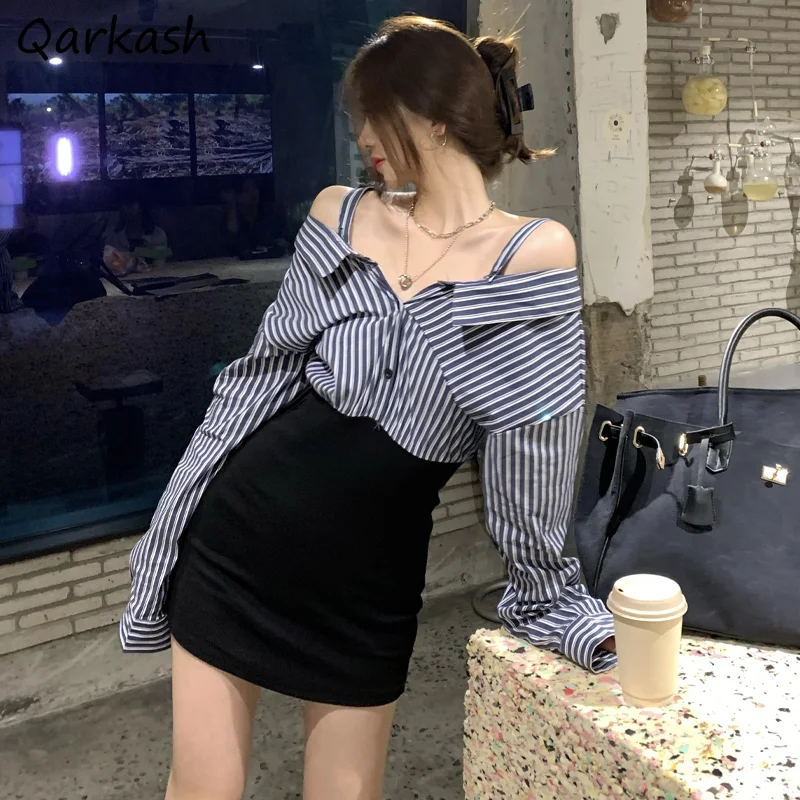 

Long Sleeve Dress Women Patchwork Design Sexy All-match Female Holiday Fashion Leisure Spring Elegant Romantic Soft Stylish Ins