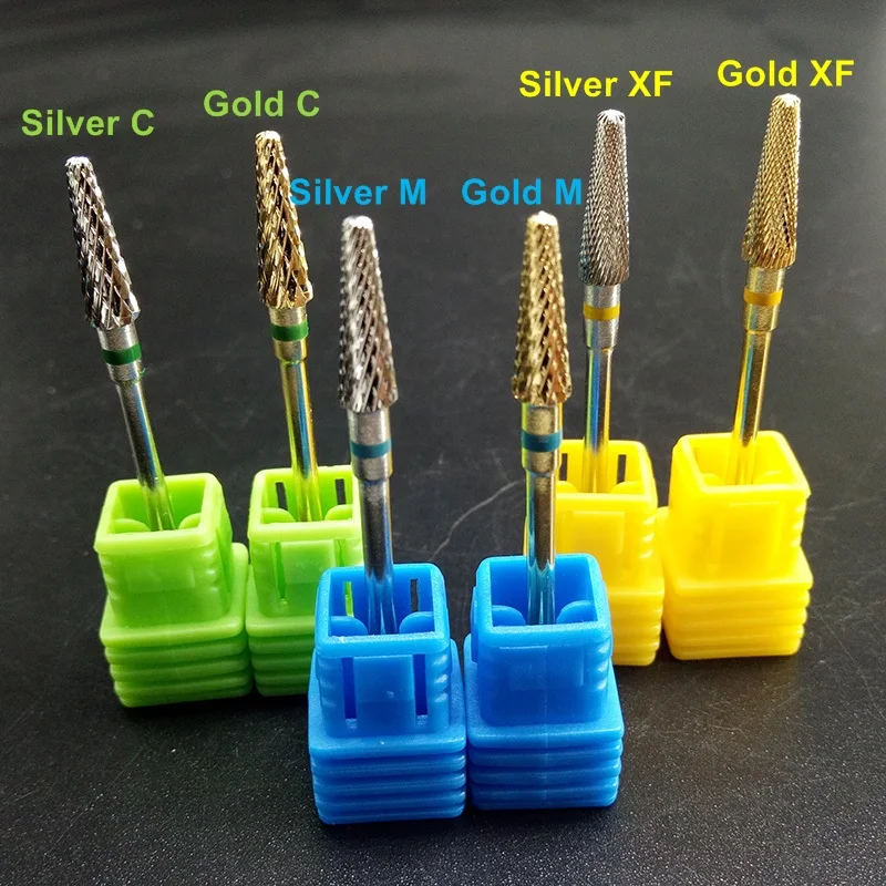 EasyNail ~ Pro. Gümüş altın Tungsten karbür Bur tırnak matkap ucu kesici tırnak dosyaları tırnak elektrikli matkap manikür makinesi aksesuarı.