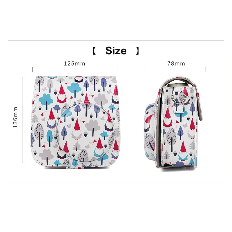 Instax Mini 8/9-Bolsa de cámara de película instantánea, Funda de cuero PU con correa para el hombro, para cámaras Fuji FujiFilm Instax Mini 9/8 +/8