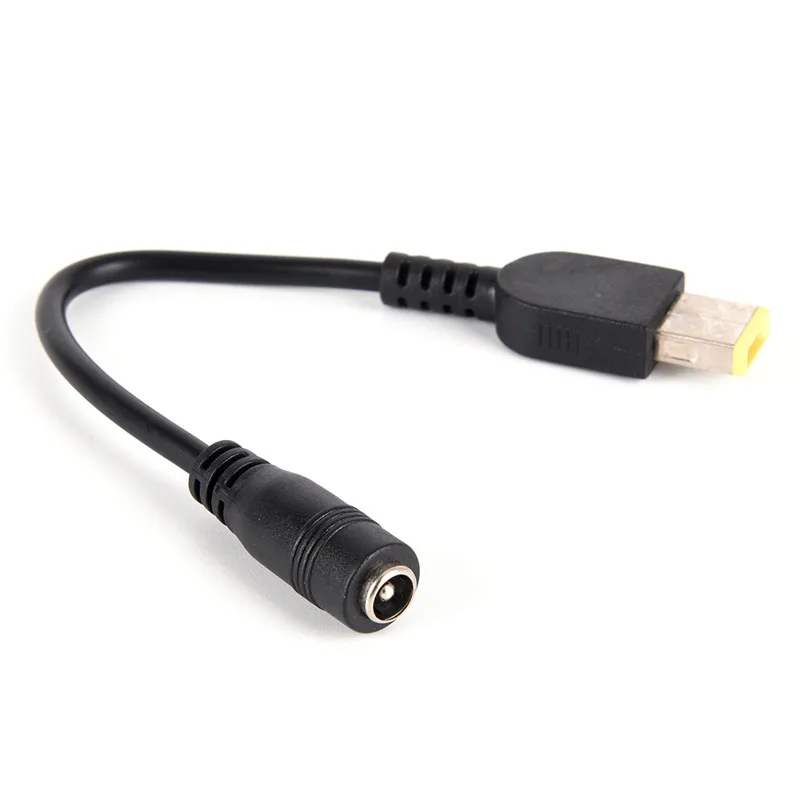 1pc 5.5*2.5mm Female Interface Round Jack to Square Plug Power Converter Adapter Cable For Lenovo ThinkPad