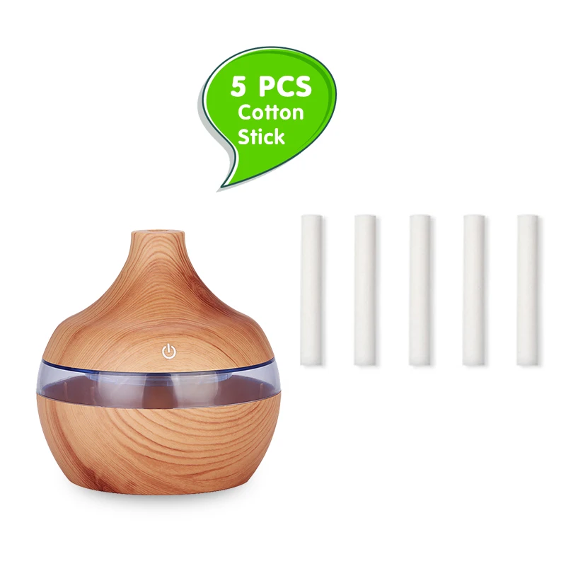 

FSCAME Aroma Oil Diffuser Spray Ultrasonic Wood Grain Humidifier USB Mini Mist Maker LED Light Electric Air Humidifier Essential