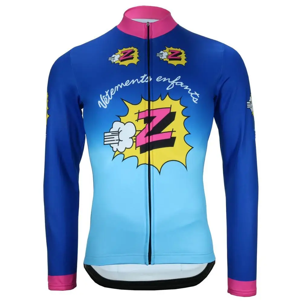 

Z VETEMENTS TEAM RETRO Men Winter Fleece Thermal Cycling Jerseys Long Sleeve Racing Bicycle Clothing Maillot Ropa Ciclismo