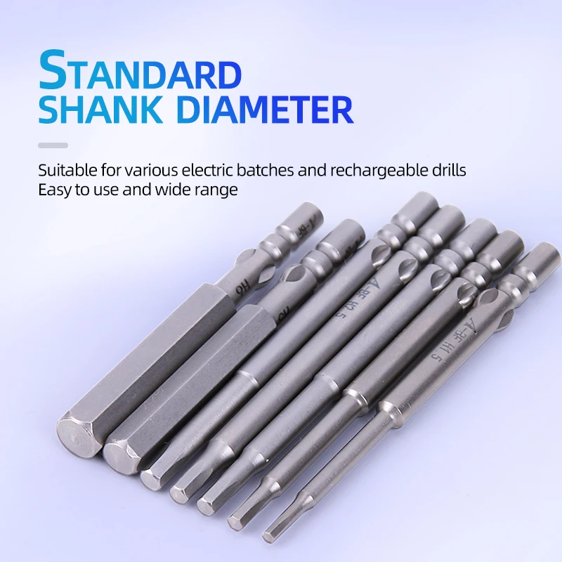 A-BF 6mm Hex Screwdriver Bits S2 Material Electric Screwdriver Bits Set High Strength Strong Magnetic Manufacturer Promotion