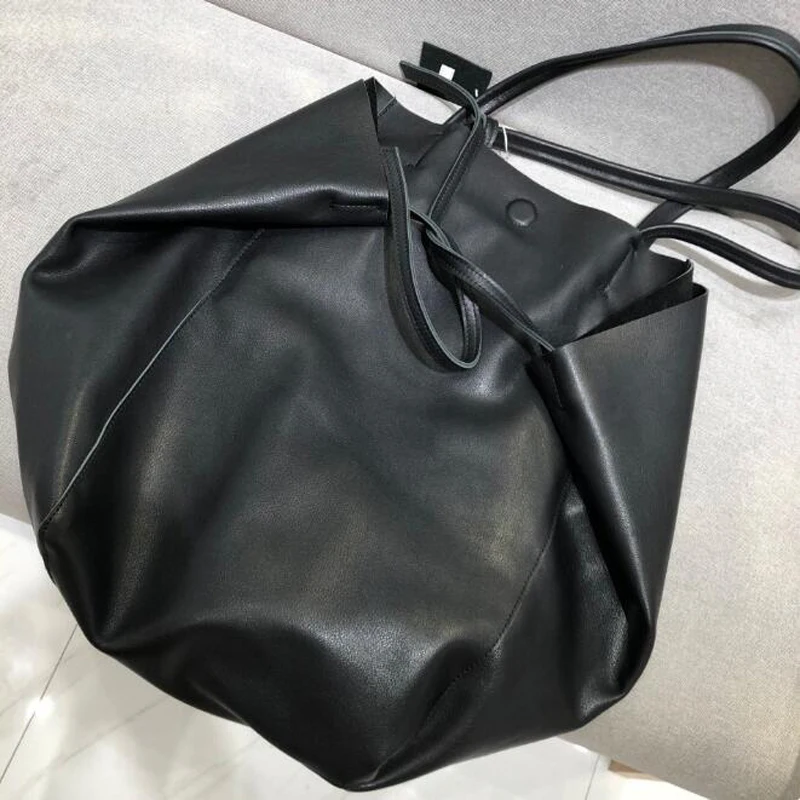 Genuine Leather Bag Lady High Capacity Tote 100% Natural Cow Skin Casual Simple Design Shoulder Packs Cool Mother BAG for Women