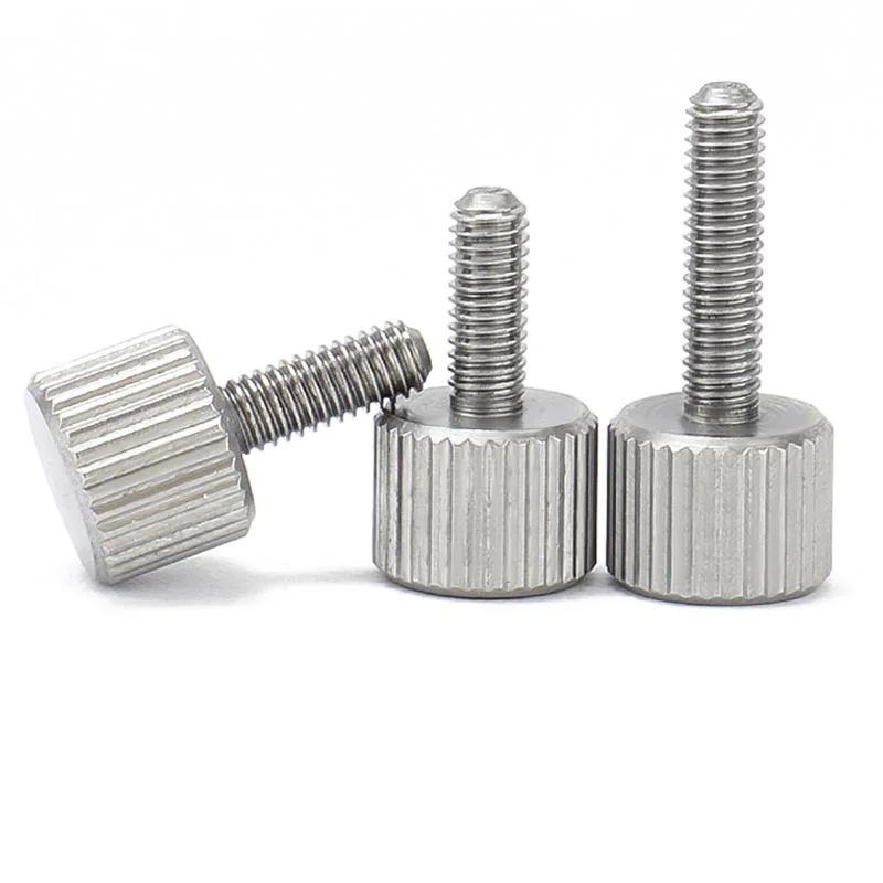 M2 M2.5 M3 M4 M5 M6 M8 304 Stainless Steel Knurl Flat Round Head Hand Tighten Thumb Screw Chassis Thumb Bolt Adjust Toolless