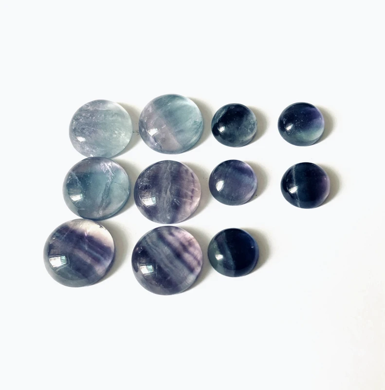 Wholesale 4pcs/lot Rainbow Fluorite Bead cabochon 8mm 10mm 12mm 14mm 16mm 20mm Round Gem stone Cabochon Ring Face