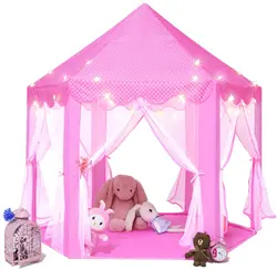 Princess Tent Girls Large Playhouse Kids Castle Play Tent Lights Toy for Children Indoor and Outdoor Play house Tipi teepee