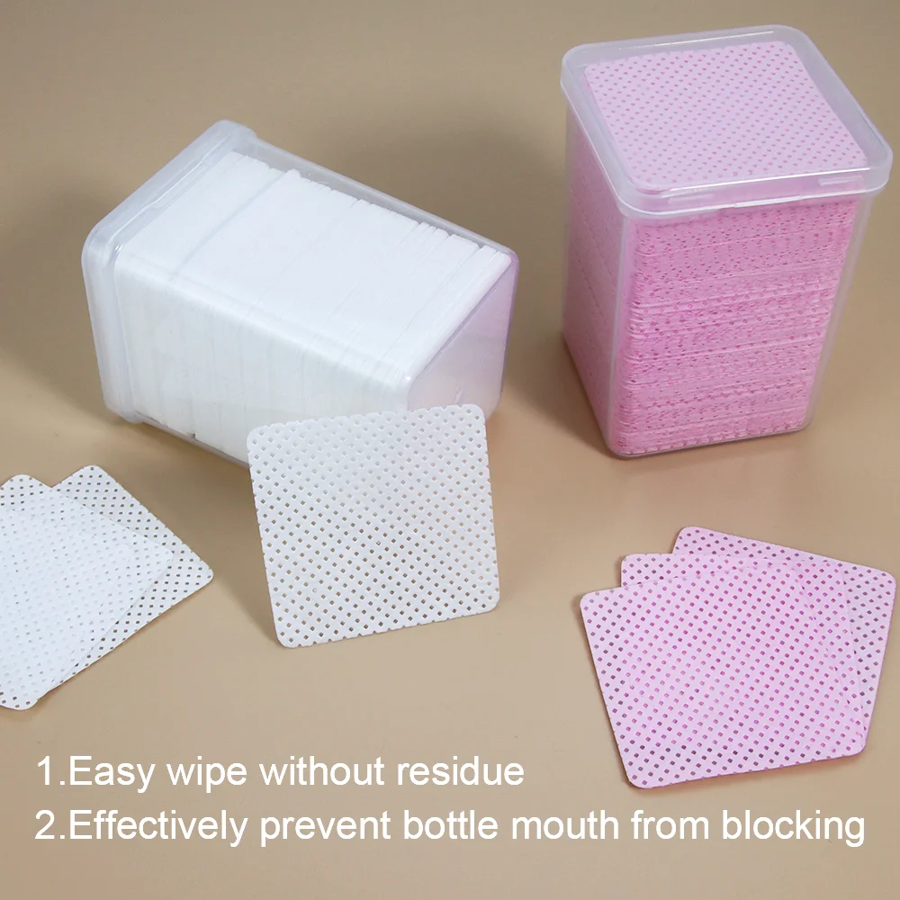 200Pcs Lint-Free Paper Cotton Eyelash Glue Remover Wipe The Mouth Of The Glue Bottle Prevent Clogging Cleaner Pad Makeup Tool