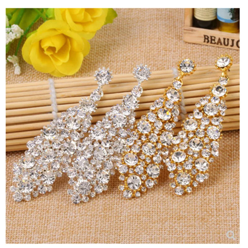 Trending Long Drop Earrings Women Crystal Wedding Earring For Brides 2020 Bridal Imitation Jewelry Party Accessories